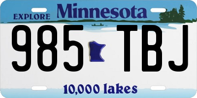 MN license plate 985TBJ