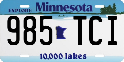 MN license plate 985TCI