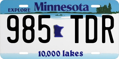 MN license plate 985TDR