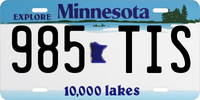 MN license plate 985TIS