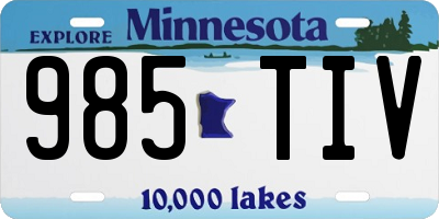 MN license plate 985TIV