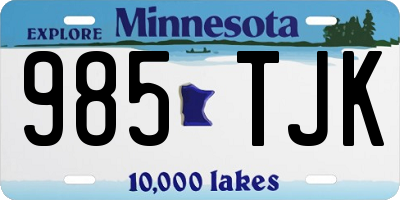 MN license plate 985TJK
