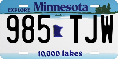 MN license plate 985TJW