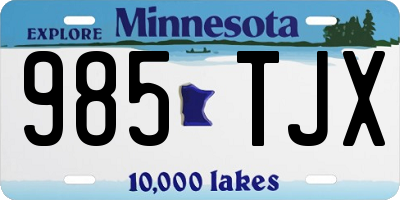 MN license plate 985TJX