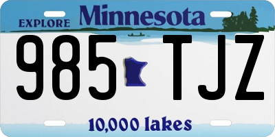 MN license plate 985TJZ