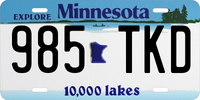MN license plate 985TKD