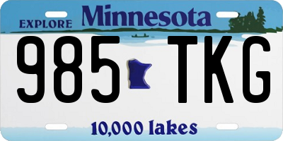 MN license plate 985TKG