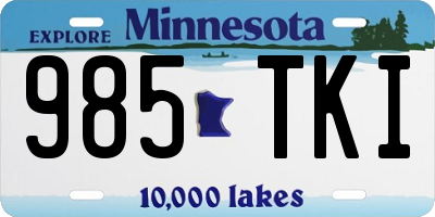 MN license plate 985TKI