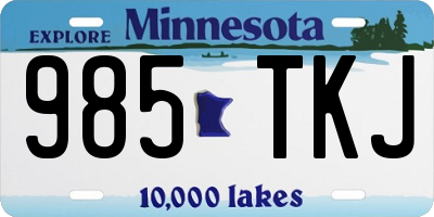MN license plate 985TKJ