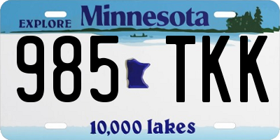 MN license plate 985TKK