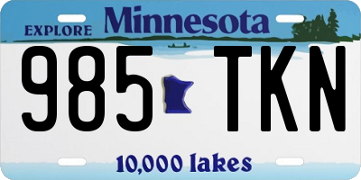 MN license plate 985TKN
