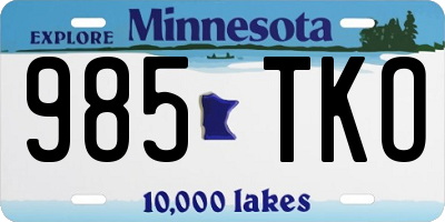 MN license plate 985TKO