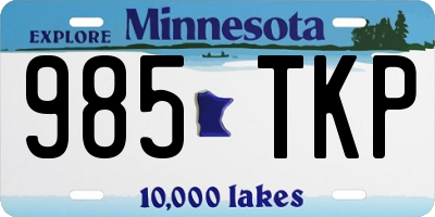 MN license plate 985TKP