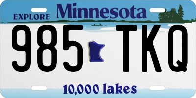 MN license plate 985TKQ