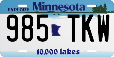 MN license plate 985TKW