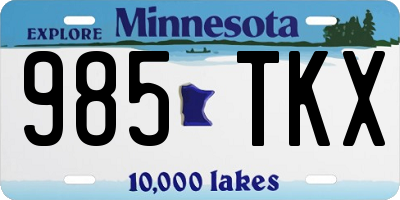 MN license plate 985TKX