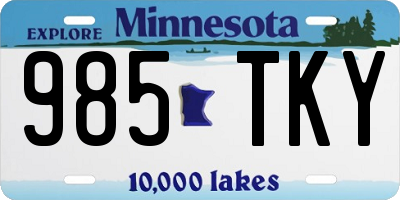 MN license plate 985TKY