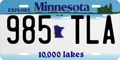 MN license plate 985TLA
