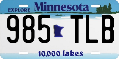 MN license plate 985TLB