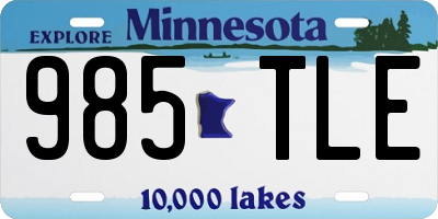 MN license plate 985TLE