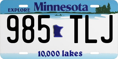MN license plate 985TLJ