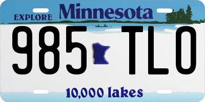 MN license plate 985TLO