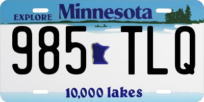 MN license plate 985TLQ