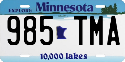 MN license plate 985TMA
