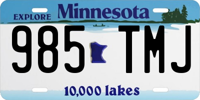MN license plate 985TMJ