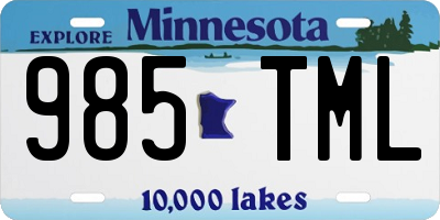 MN license plate 985TML