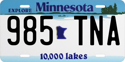 MN license plate 985TNA