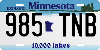 MN license plate 985TNB