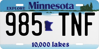 MN license plate 985TNF