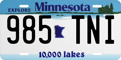 MN license plate 985TNI