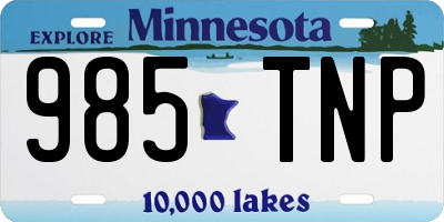 MN license plate 985TNP