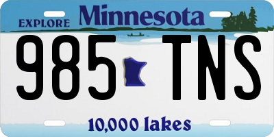 MN license plate 985TNS