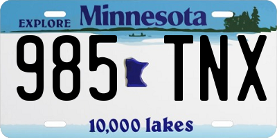 MN license plate 985TNX