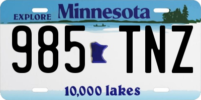 MN license plate 985TNZ