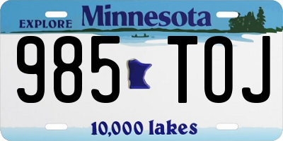 MN license plate 985TOJ