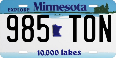 MN license plate 985TON