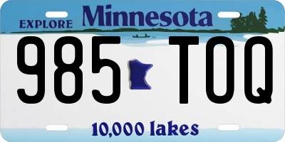 MN license plate 985TOQ