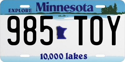MN license plate 985TOY