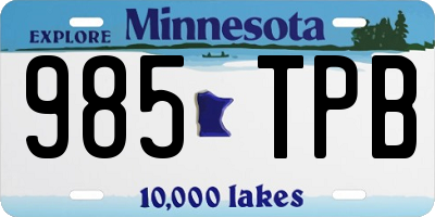 MN license plate 985TPB