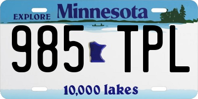 MN license plate 985TPL