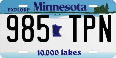 MN license plate 985TPN