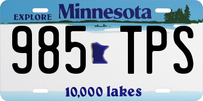 MN license plate 985TPS