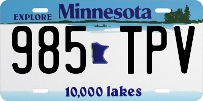 MN license plate 985TPV