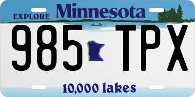MN license plate 985TPX