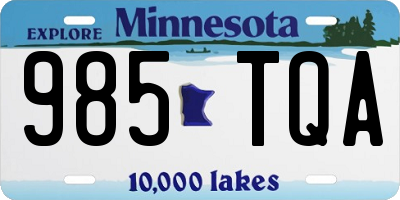 MN license plate 985TQA