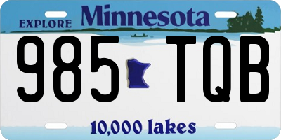 MN license plate 985TQB